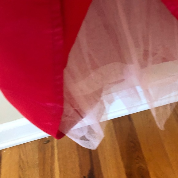 Hot Pink 2 piece sparkly top with beading & taffeta skirt size 8 - Picture 4 of 7